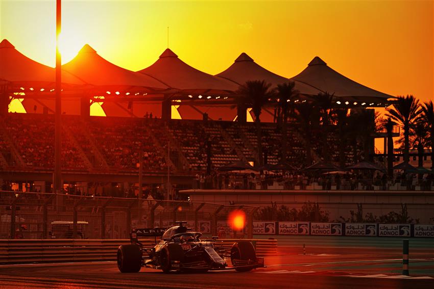 Sunset and F1 car